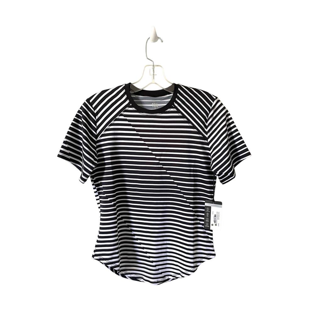 Tail Golf Striped Athletic Short Sleeve Top Short Black White Size Small NEW